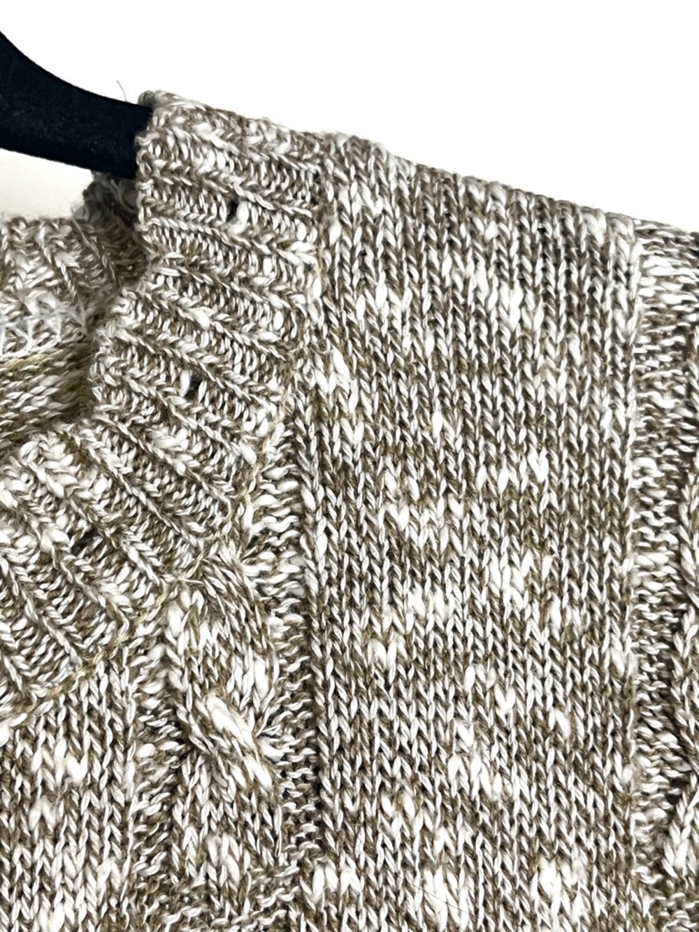 VTG Acorn Women’s Granny-Chic CottageCore Taupe & Cream Crewneck Sweater - Picture 8 of 8